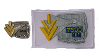 Picture of the pin and patch for 7500 Kilometers
