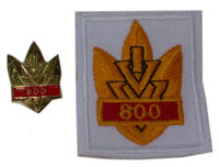 Picture of the pin and patch for 800 Events