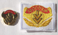 Picture of the pin and patch for 14,000 Kilometers