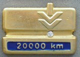 Picture of the pin for 20,000 Kilometers