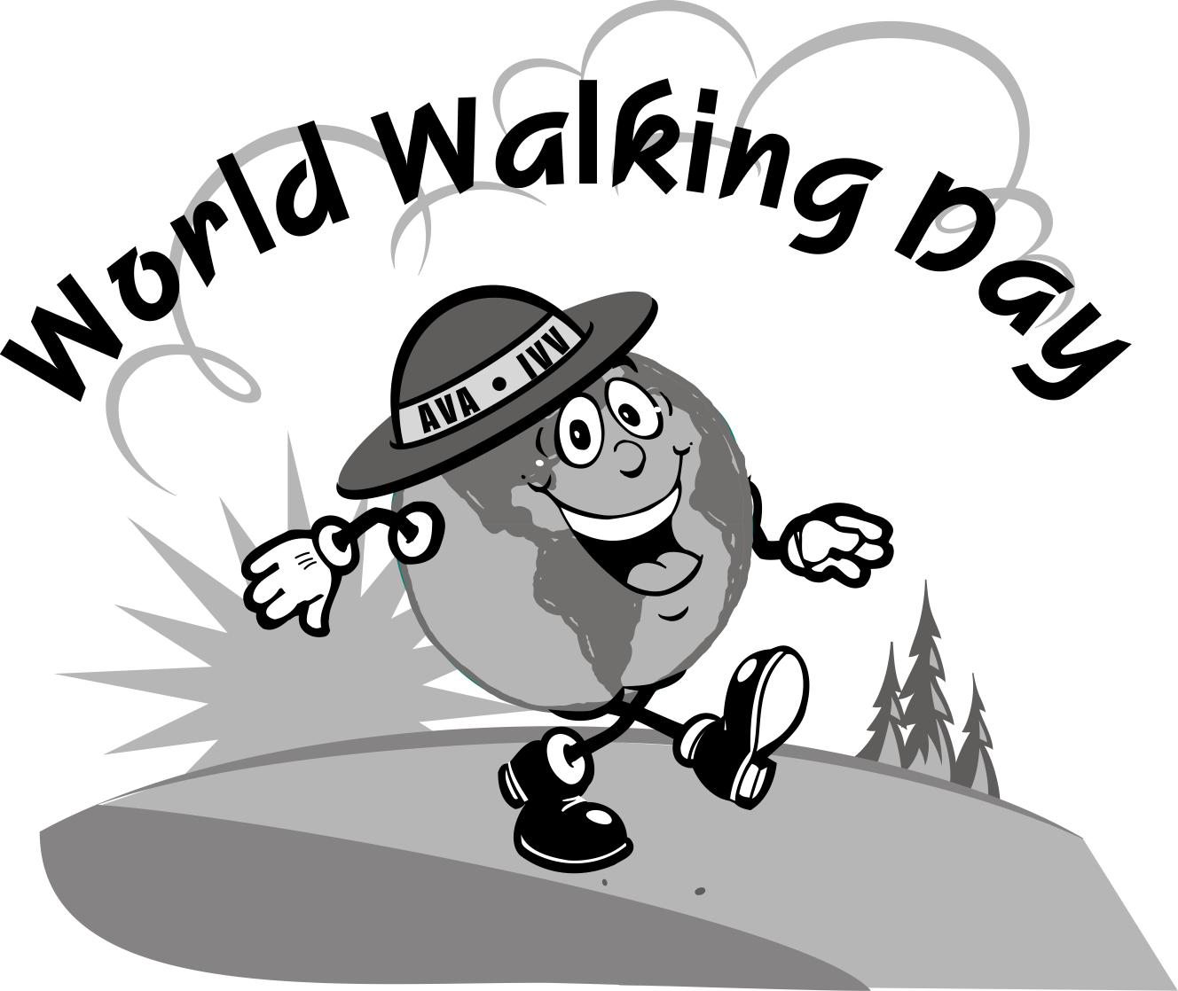 World Walking Day Full Size Black and White Graphic.
